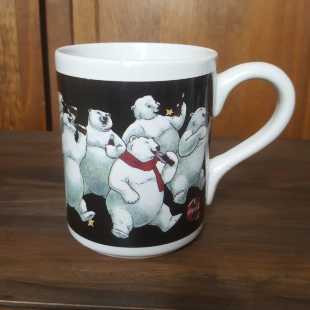 Coca-Cola 1996 Polar Bear Ceramic 16oz Coffee Tea Cup Mug